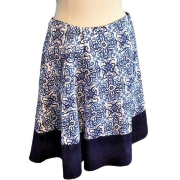 Milly DesignNation Mixed Tile Print A-Line Skirt Size L - Picture 2 of 5